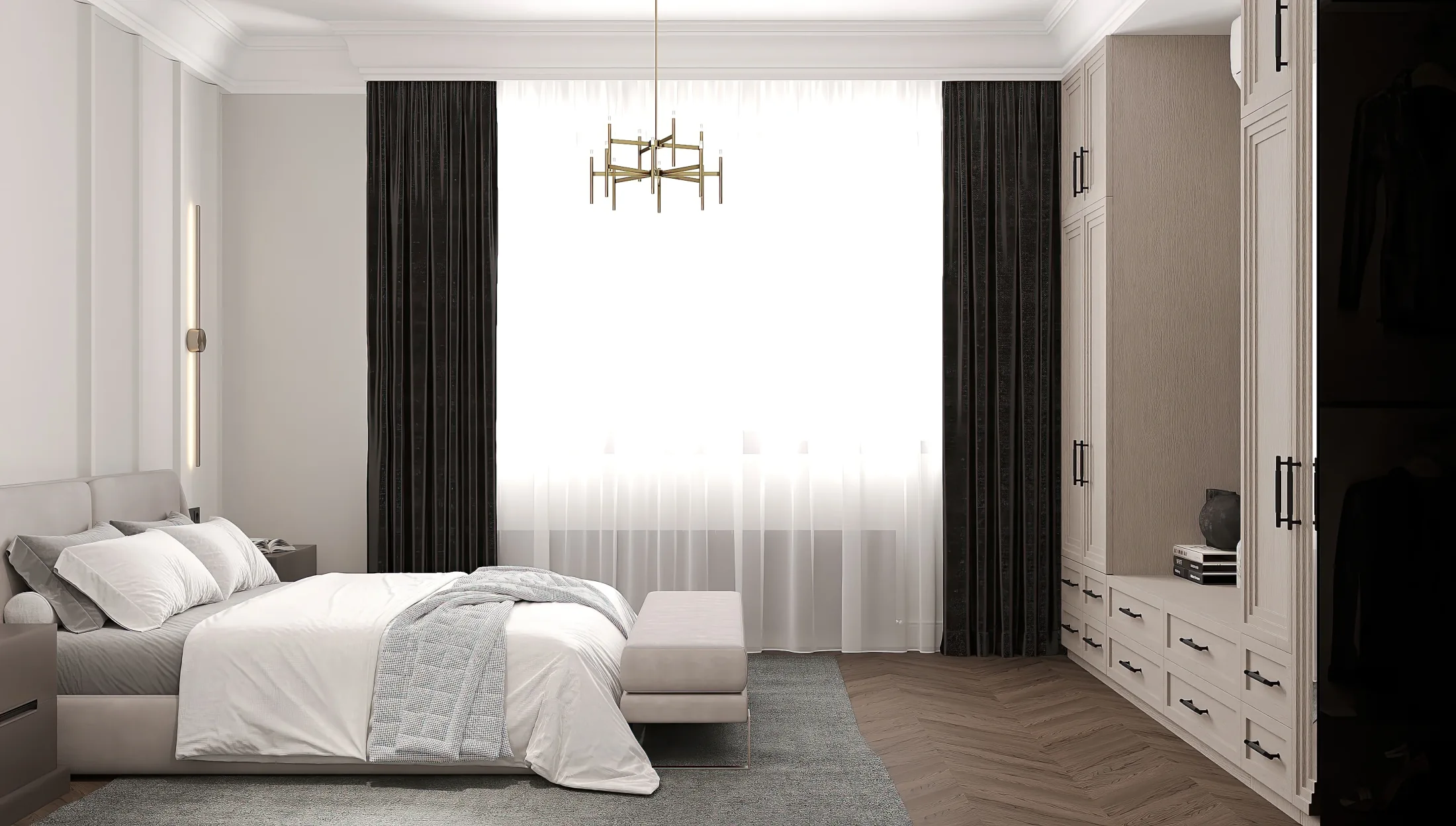 Дом в Тереке - неоклассика - 1 этаж / спальня мамы 2